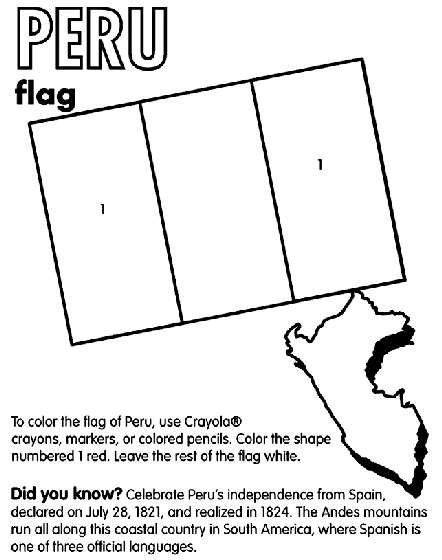 Peru on crayola flag coloring pages peru flag geography lessons