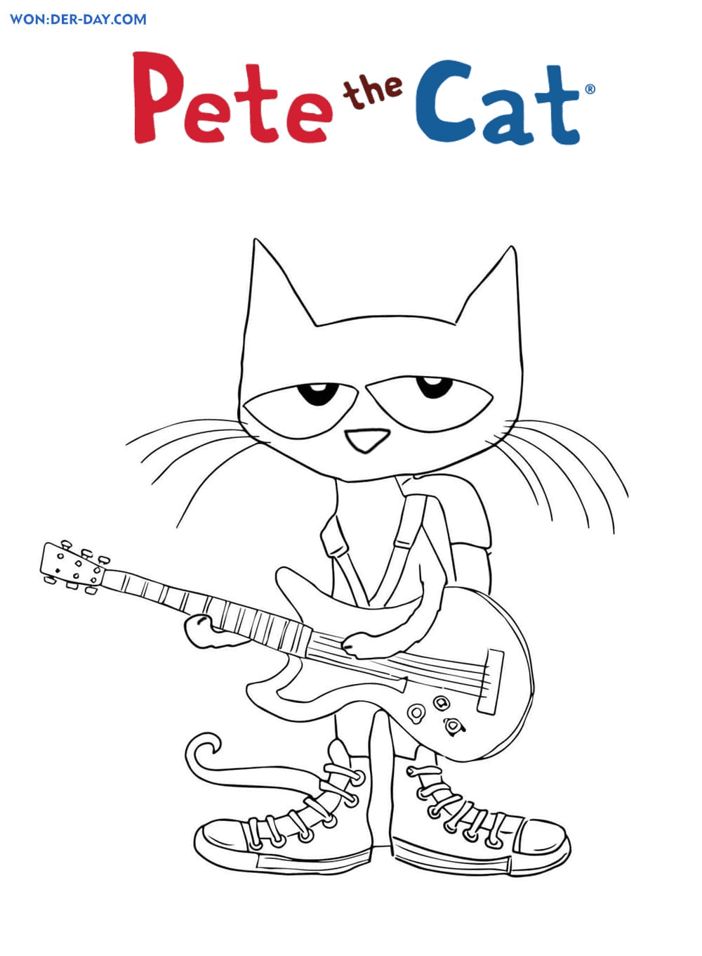 Pete the cat coloring pages printable for free download