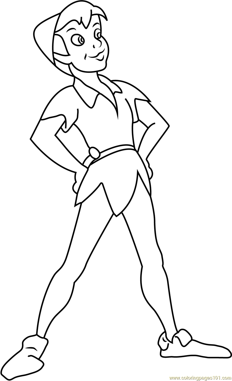 Peter pan by disney coloring page for kids