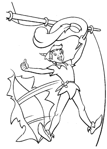 Peter pan is yelling coloring page free printable coloring pages