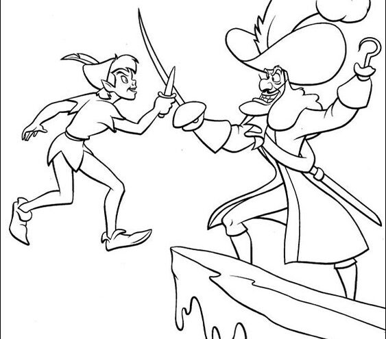 Free easy to print peter pan coloring pages