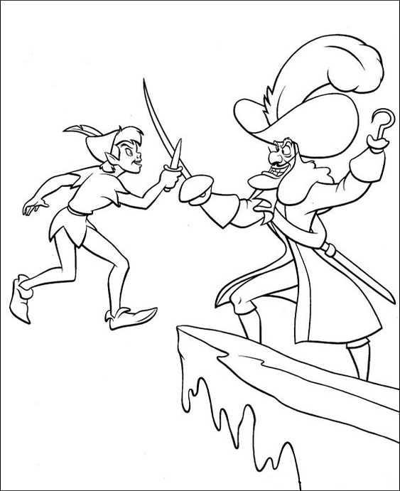 Free easy to print peter pan coloring pages