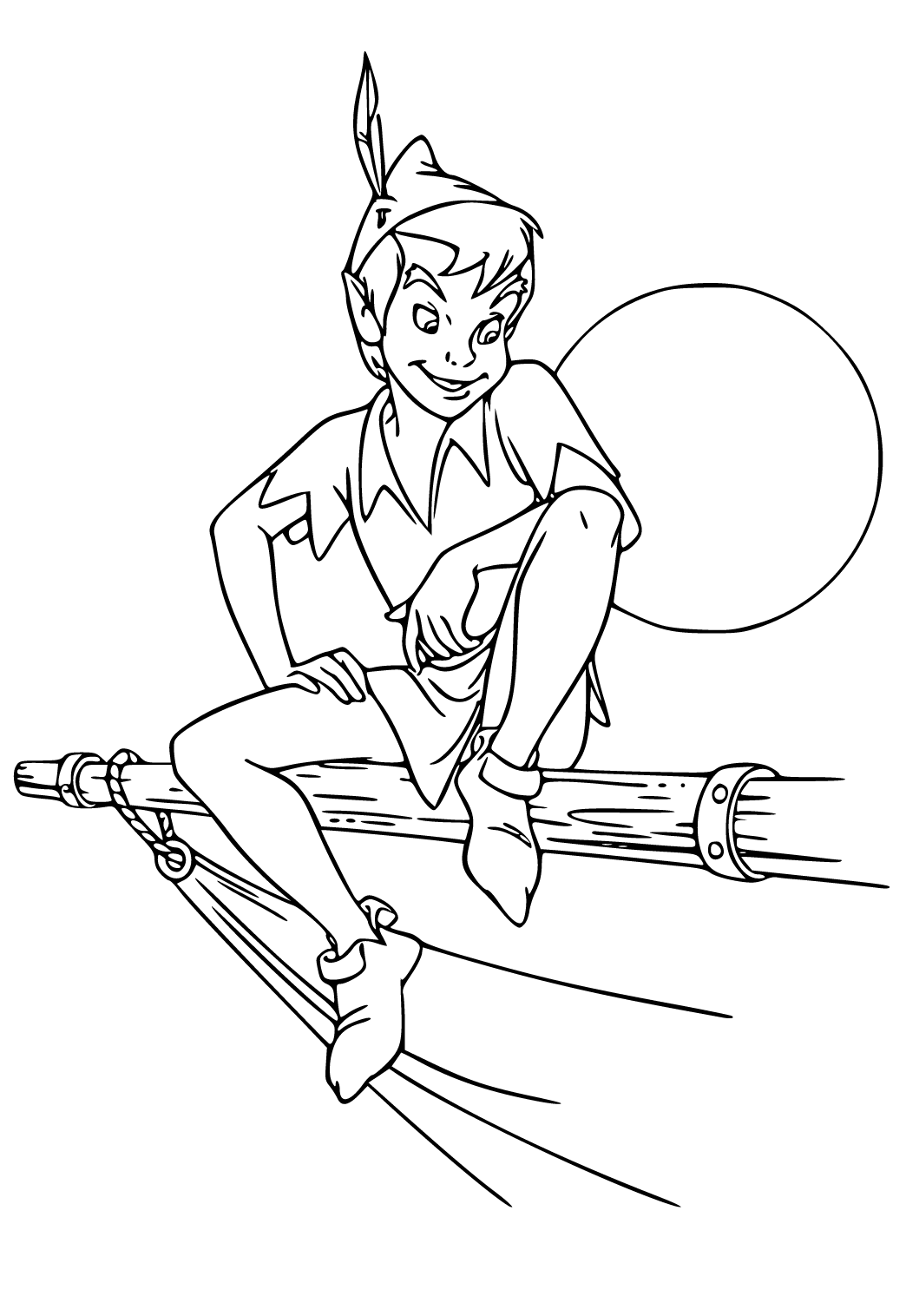 Free printable peter pan moon coloring page for adults and kids