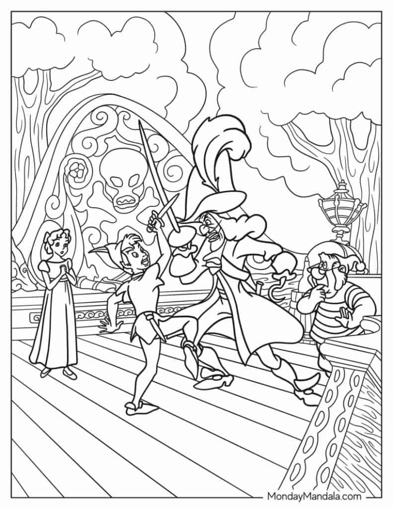 Peter pan coloring pages free pdf printables