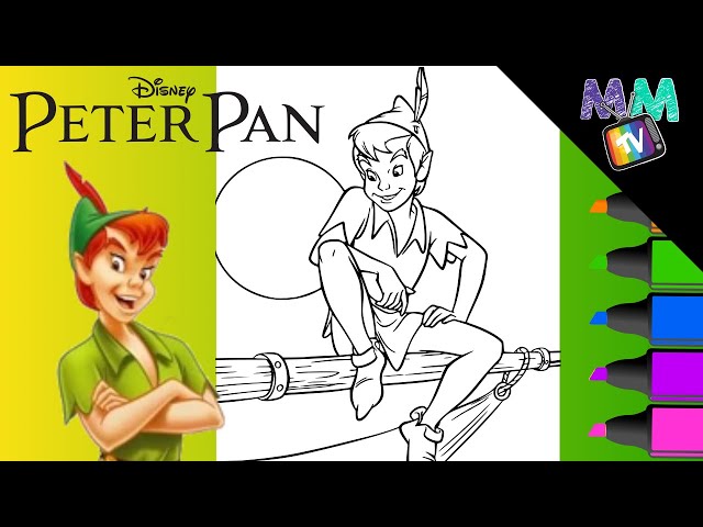 How to color peter pan disney coloring page