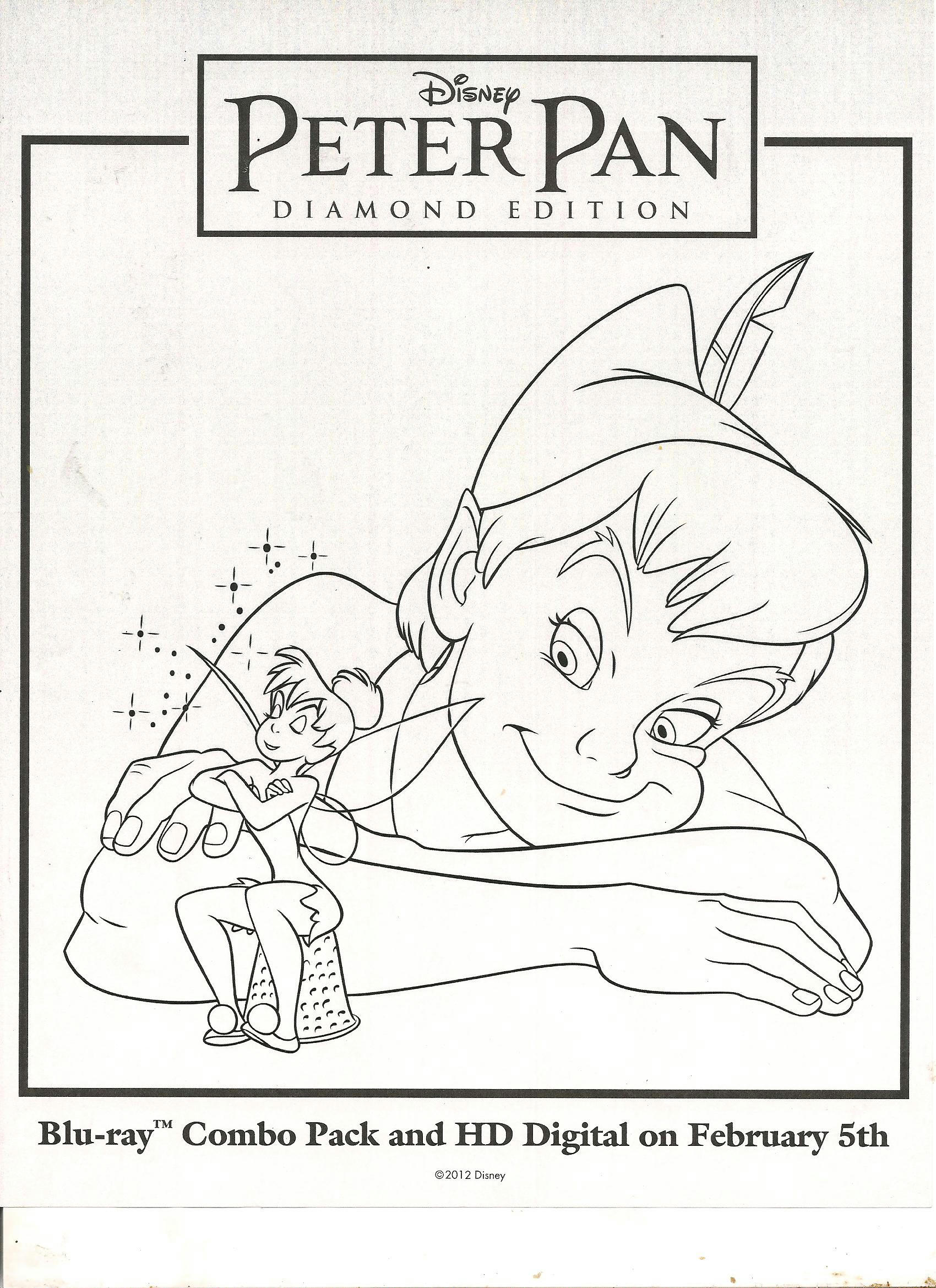 Peter pan tinkerbell and captain hook coloring pages for kids