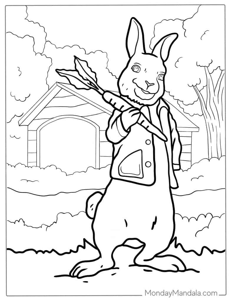 Rabbit coloring pages free pdf printables