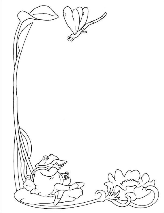 Classic printable from beatrix potter this one is mr jeremy fisher for coloring perfect for homeschoolers and young artists designers