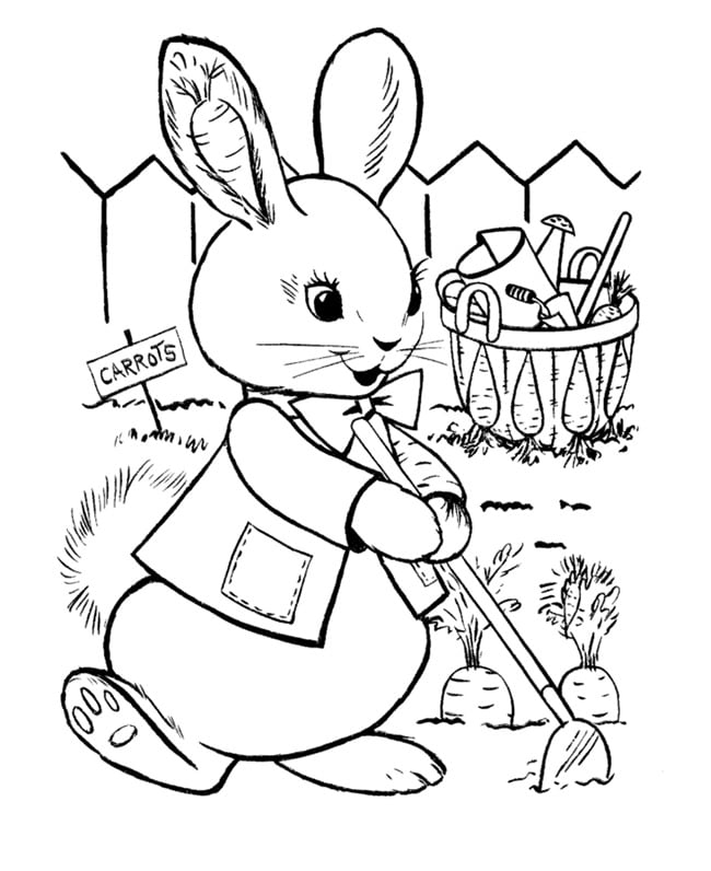 Rabbit shape s and crafts colouring pages