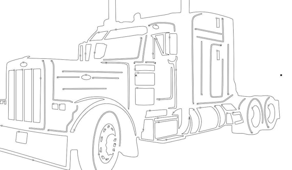 Peterbilt with sleeper truck svg file detailed vector for laser and cricut digital download ai dxf dwg svg pdf plt semi