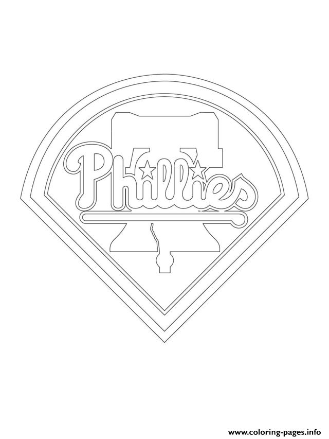 Philadelphia phillies logo mlb baseball sport coloring page printable