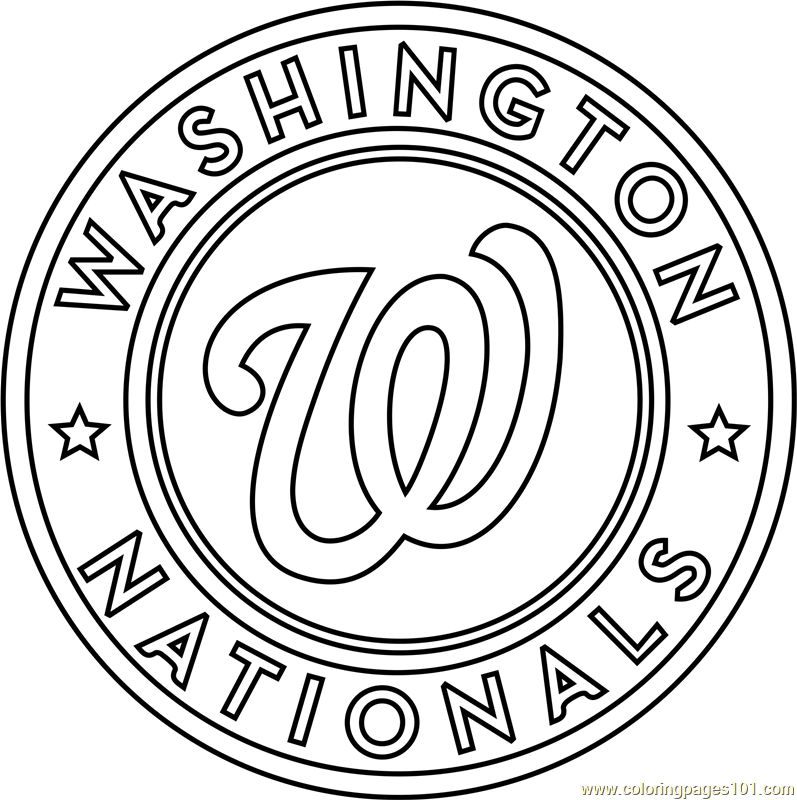 Washington nationals logo coloring page for kids