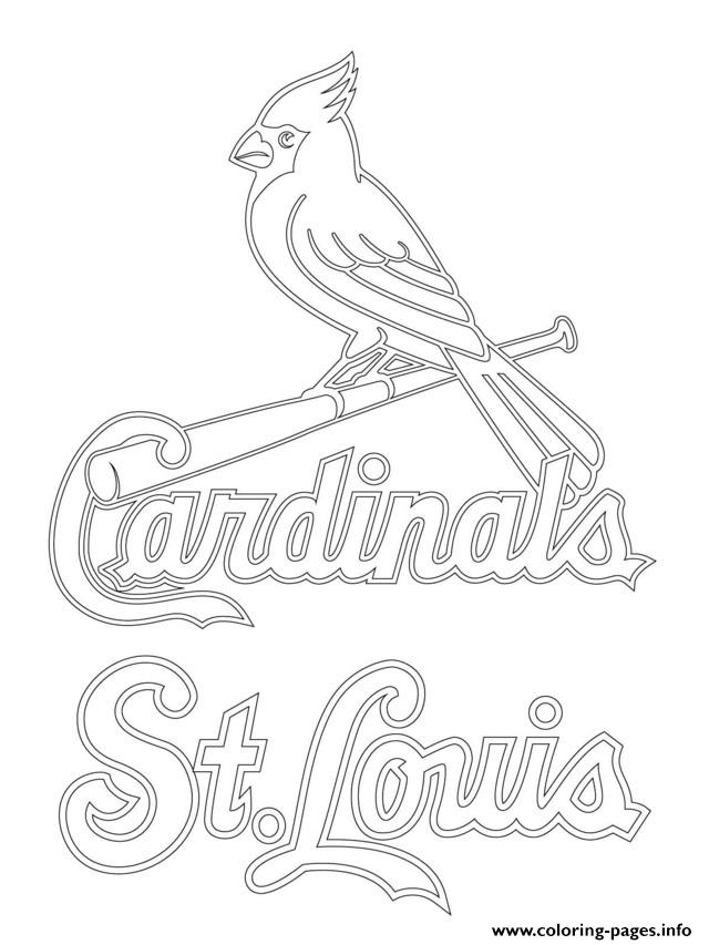 St louis cardinals logo mlb baseball sport coloring page printable