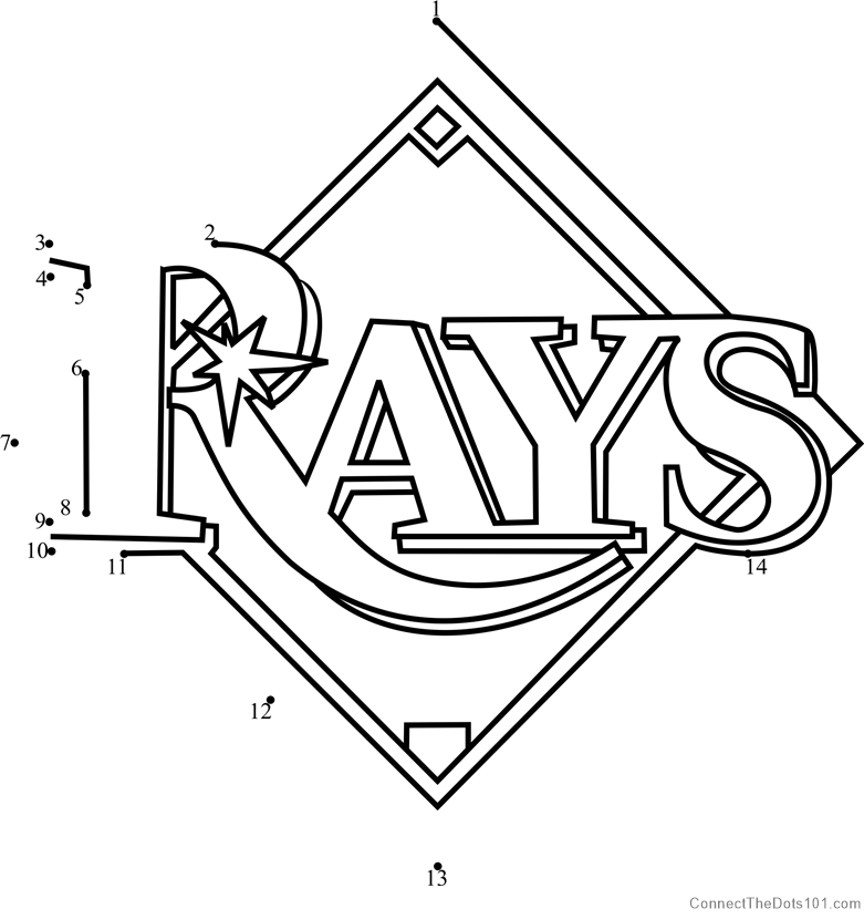 Tampa bay rays logo dot to dot printable worksheet