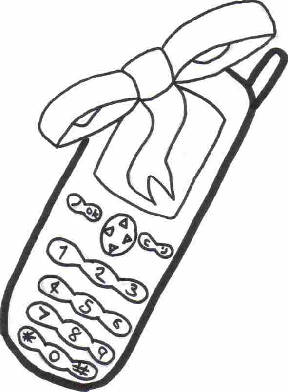 Cell phone gift coloring sheet