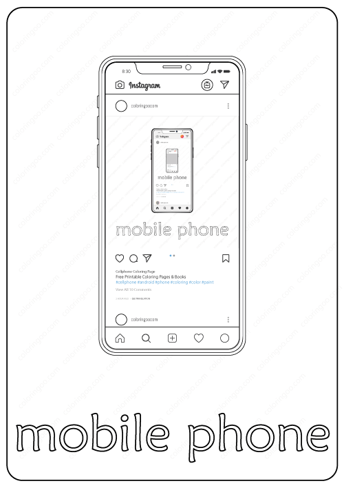 Mobile phone coloring page â book pdf phone coloring pages mobile phone