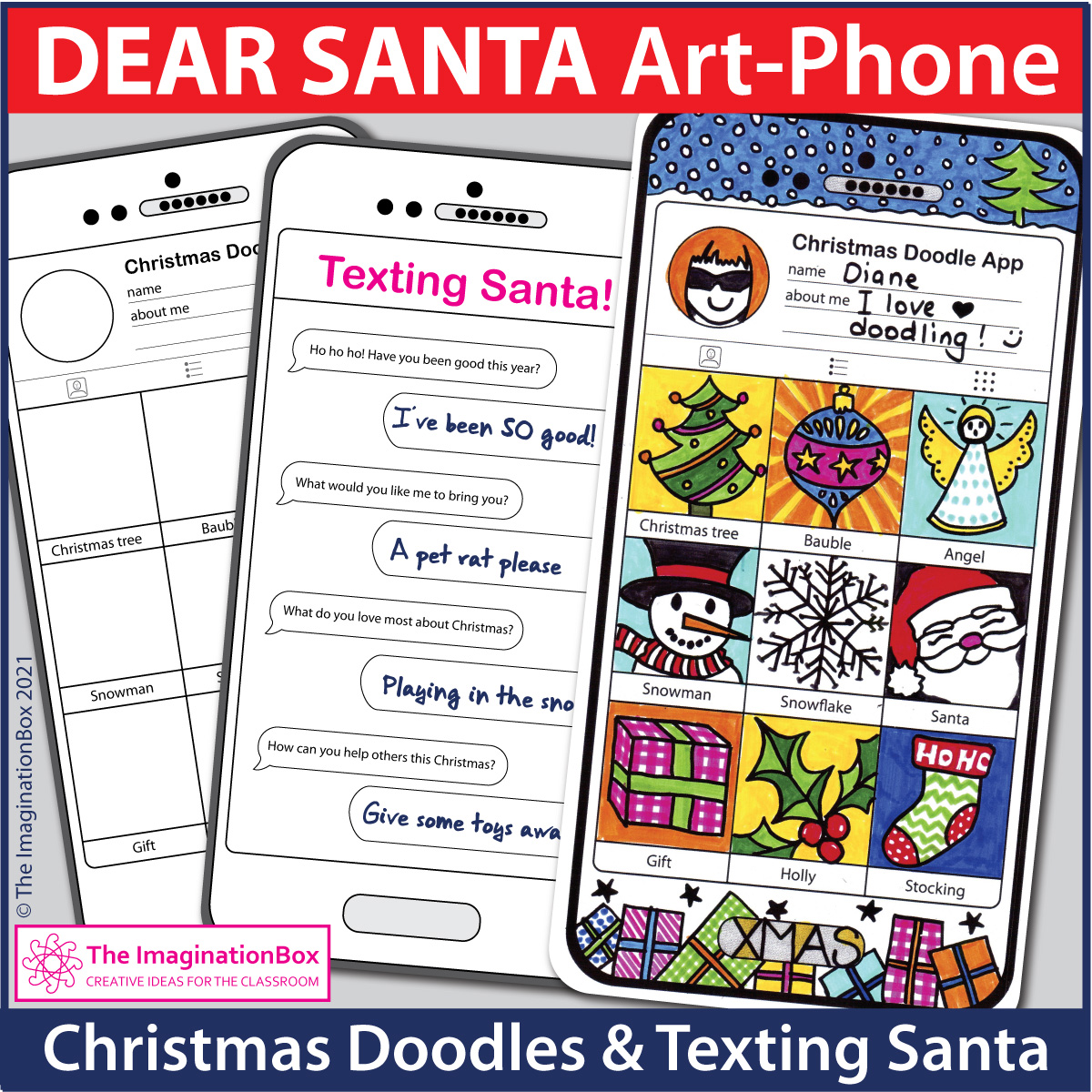 Christmas art bundle coloring pages art and writing activities