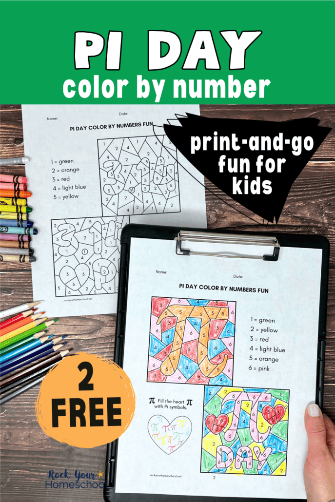 Pi day color by number printable pages for math fun free