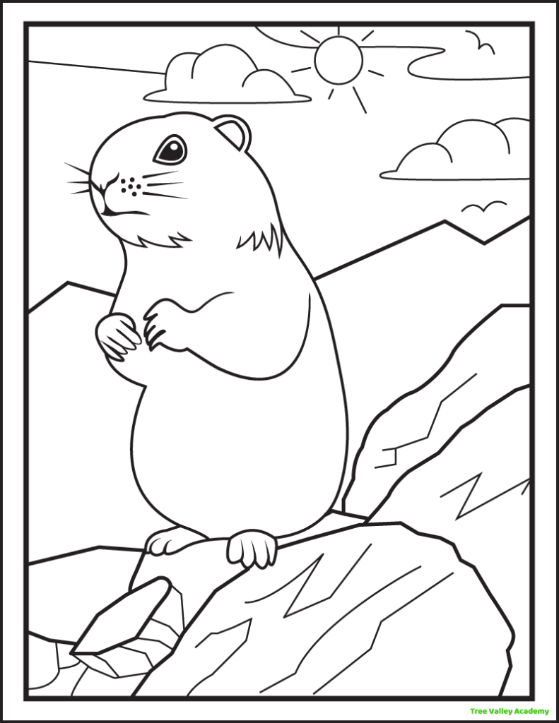 Groundhog day coloring pages