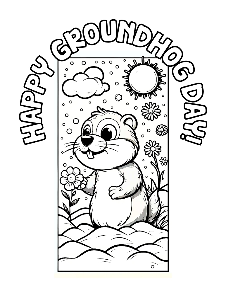 Free groundhog day coloring pages for kids