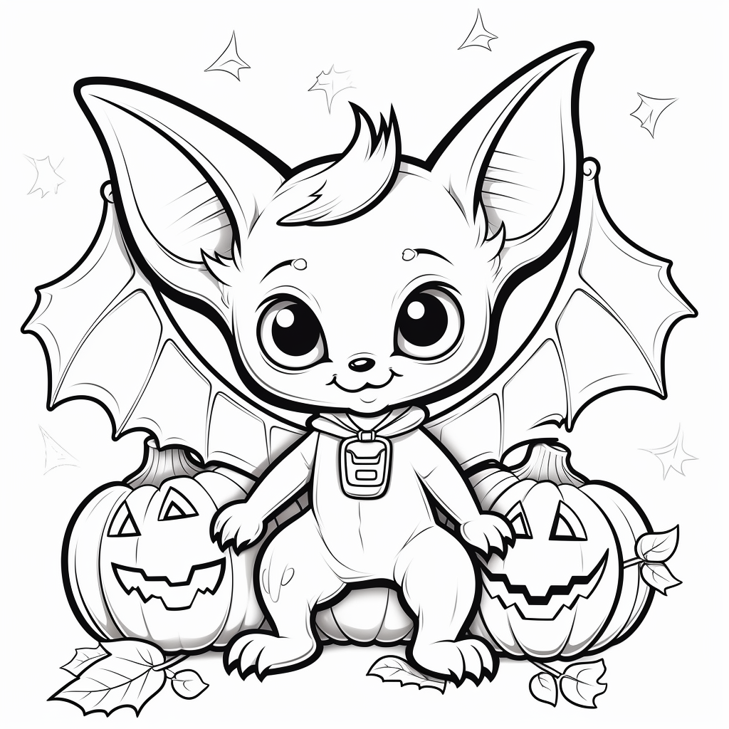 Bat halloween coloring pages