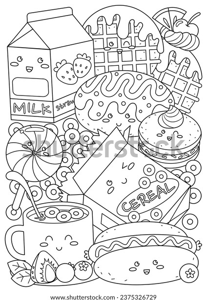 Thousand coloring pages food royalty