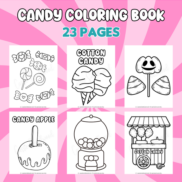 Printable candy coloring book pages â cassie smallwood