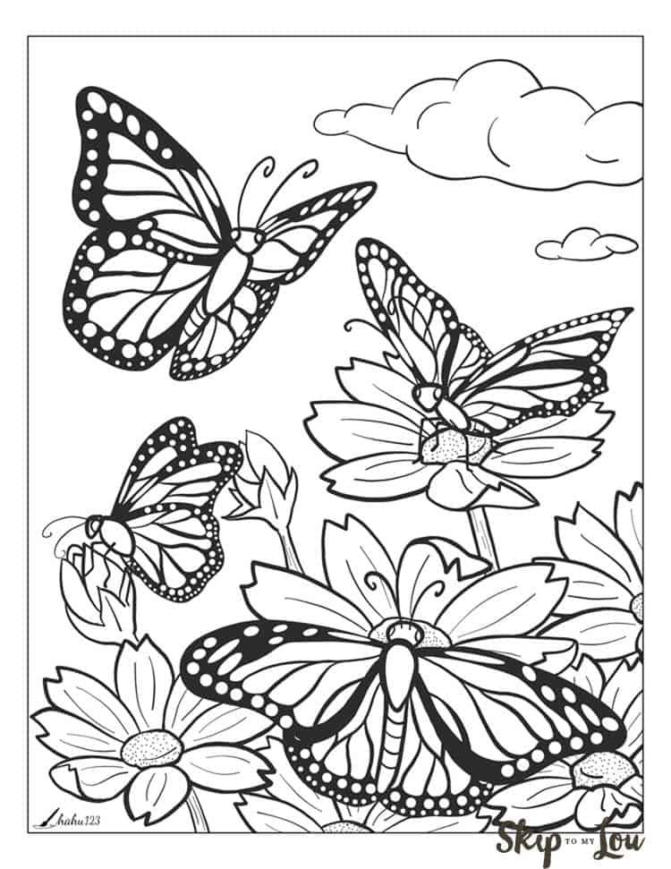 Beautiful butterfly coloring pages to download and print coloring pages for teenagers butterfly coloring page flower coloring pages