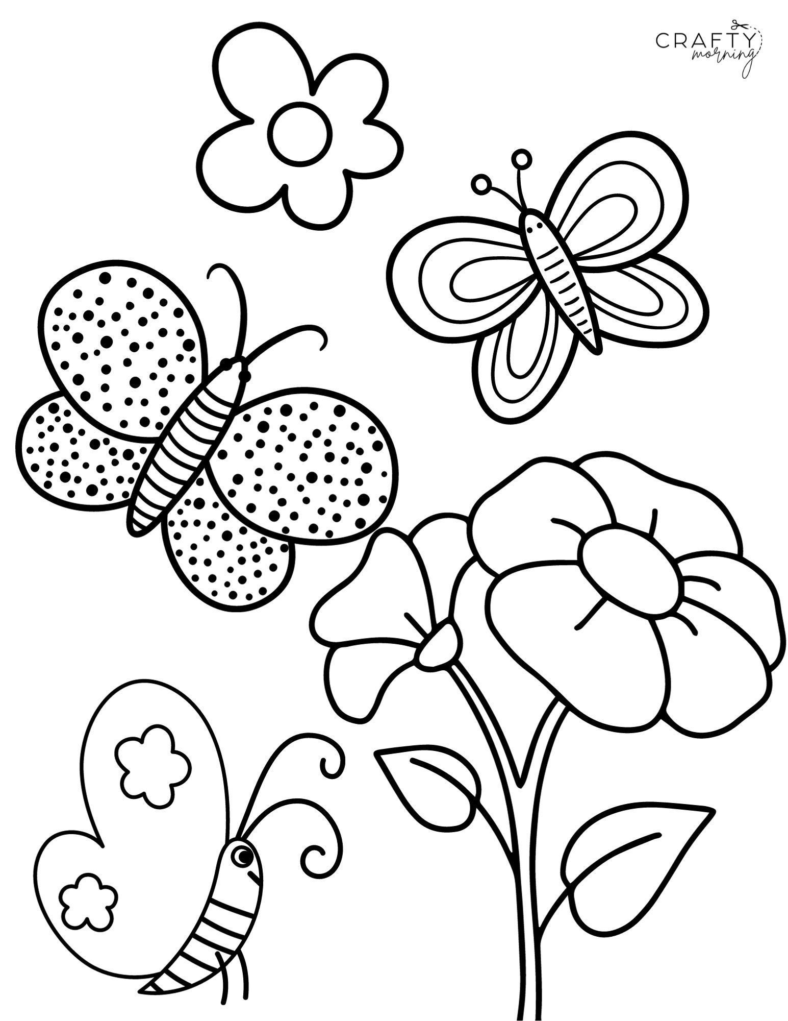 Free butterfly coloring pages to print