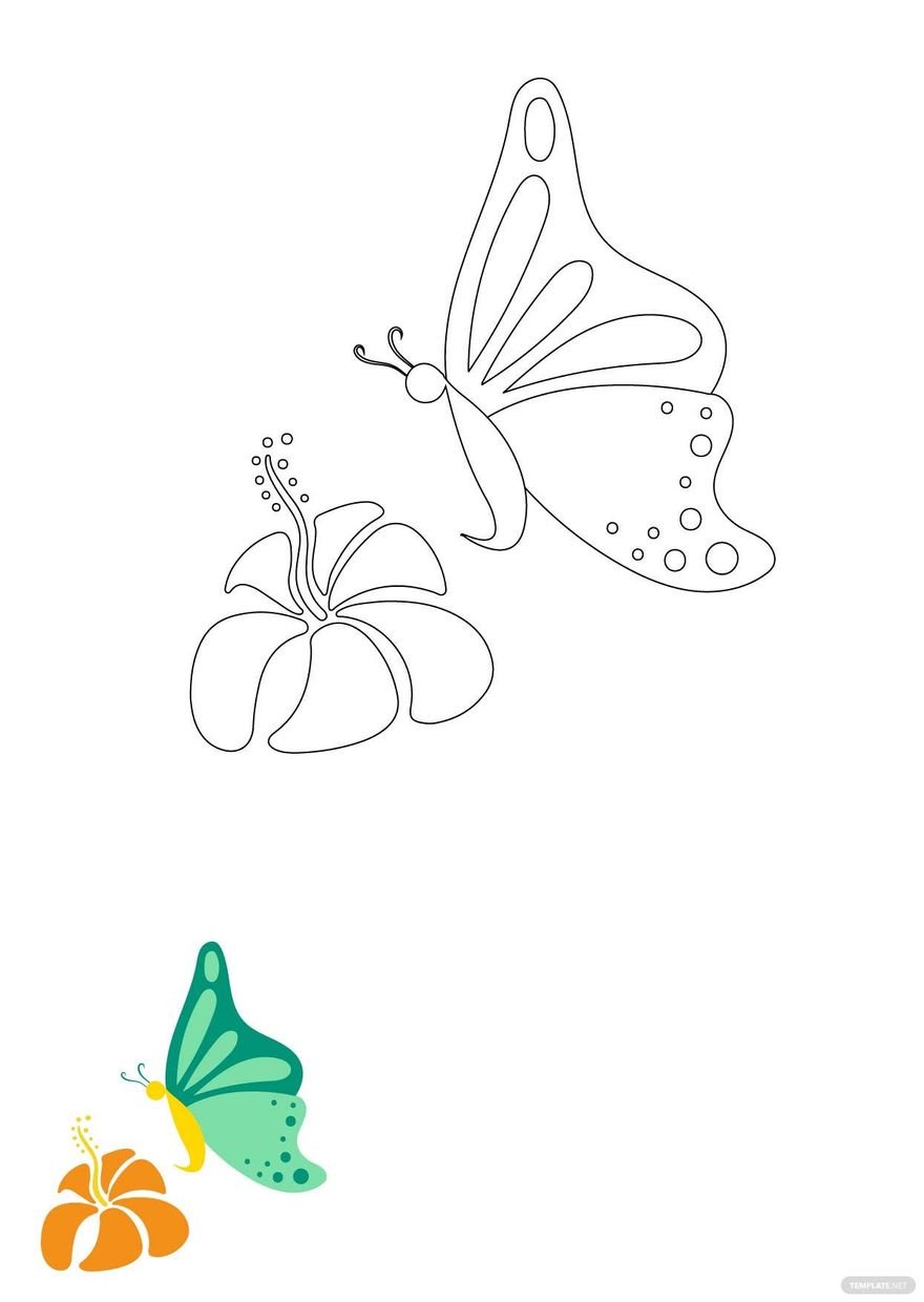 Free flower butterfly coloring pages