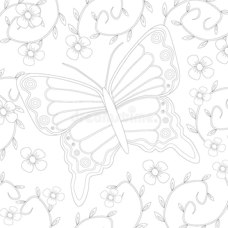 Butterfly flowers coloring pages stock illustrations â butterfly flowers coloring pages stock illustrations vectors clipart