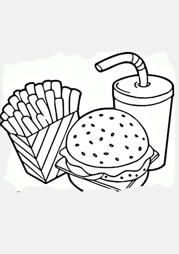 Coloring pages free printable food burger coloring pages