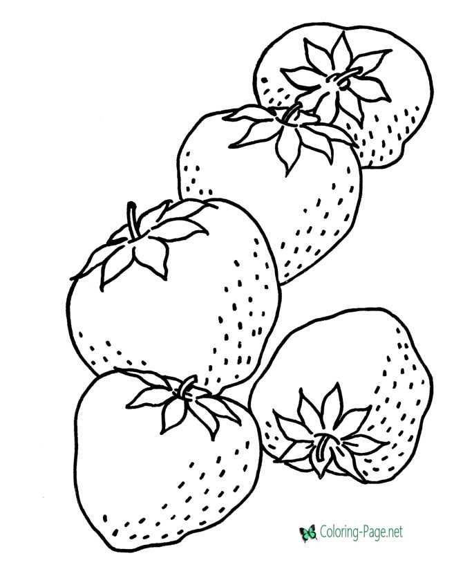 Food coloring pages strawberries