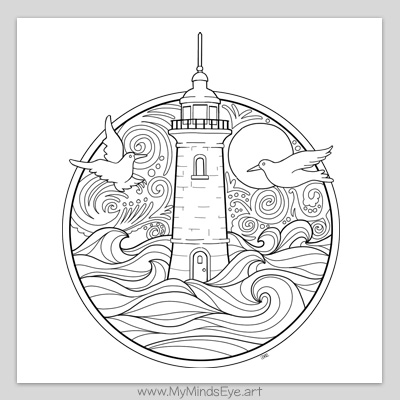 Lighthouse coloring page c