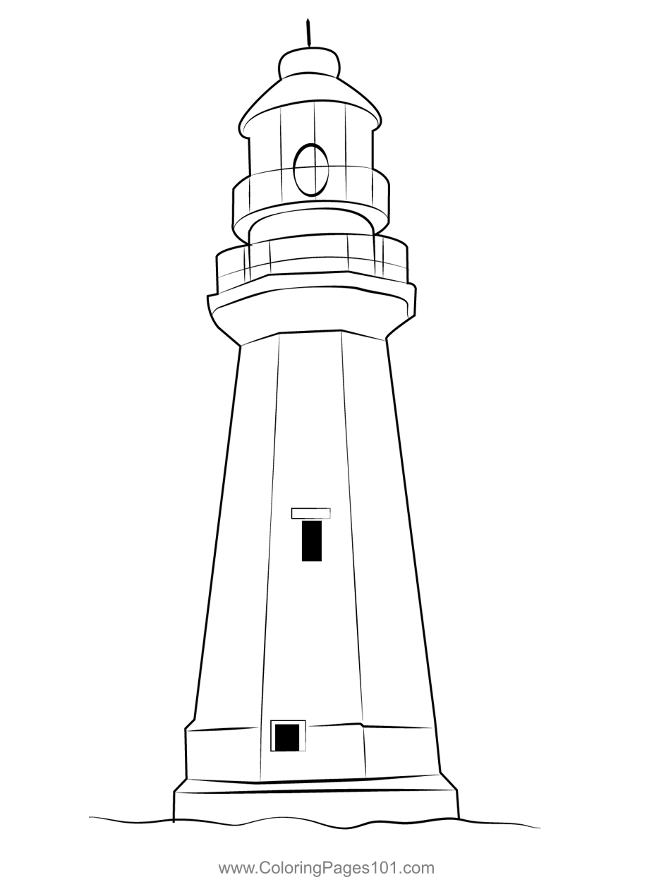 Lighthouse coloring page for kids