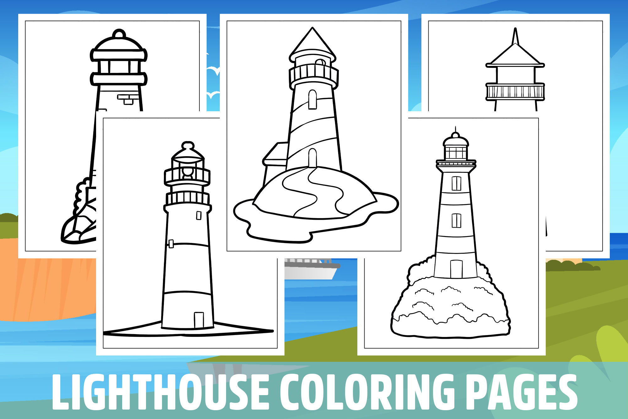 Lighthouse coloring pages for kids girls boys teens birthday school activity made by teachers