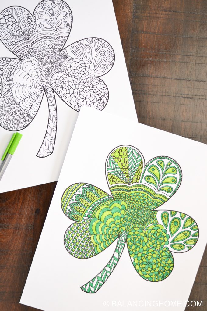 Shamrock coloring printable