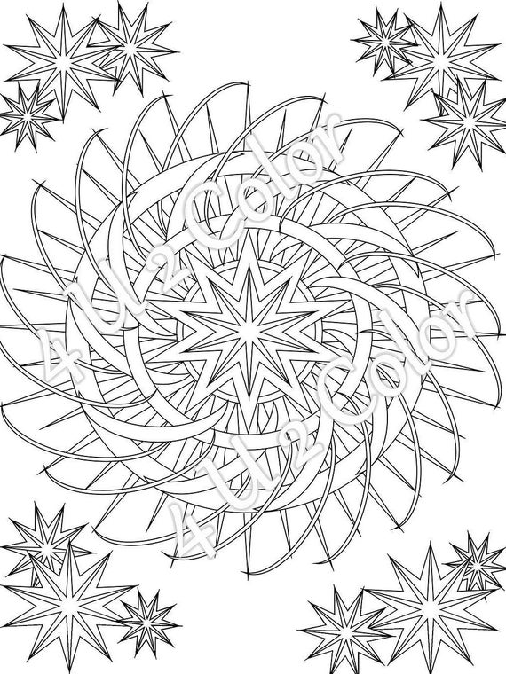 Star fury coloring page star coloring page adult coloring page printable coloring page downloadable page star printable page