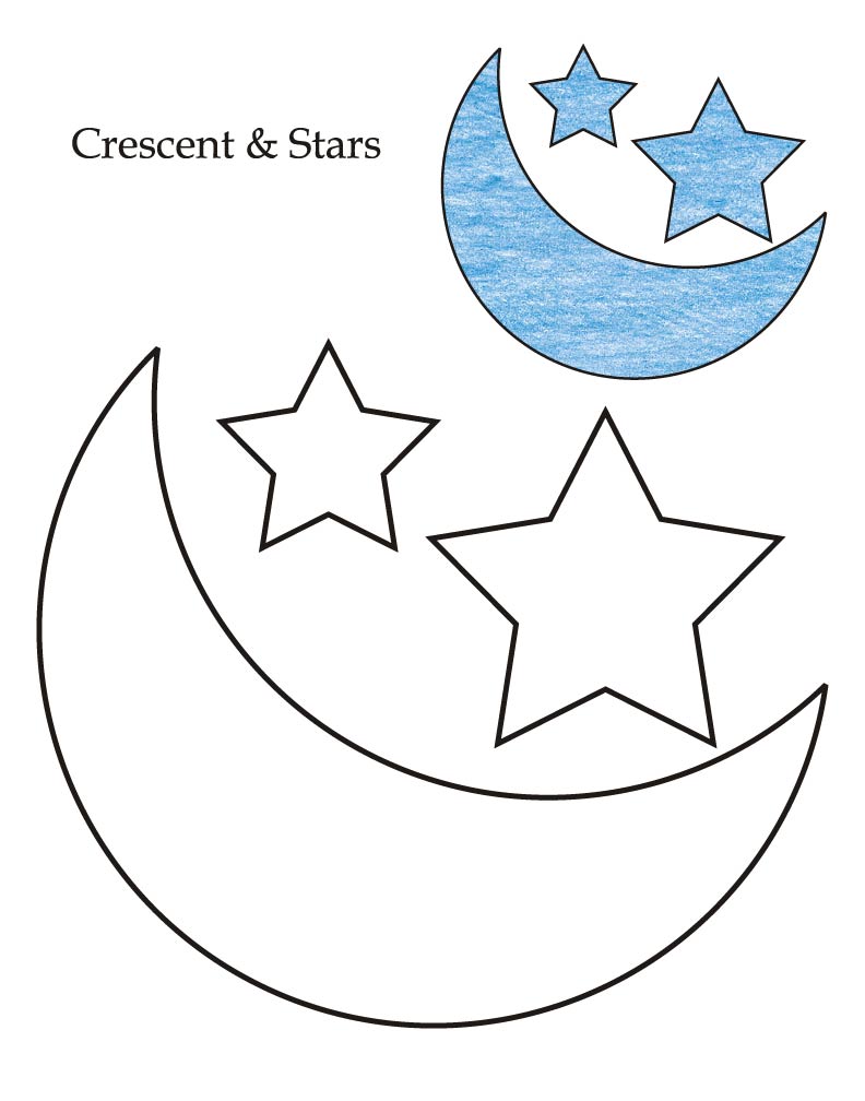 Level crescent and stars coloring page download free level crescent and stars coloring page for kids best coloring pages