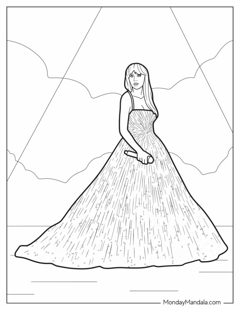 Taylor swift coloring pages free pdf printables