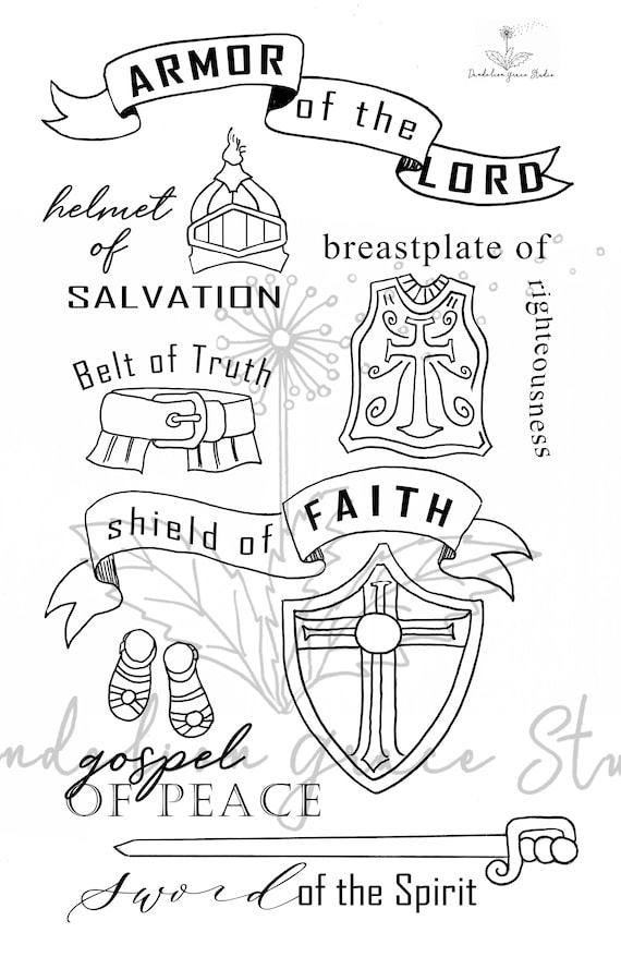 Armor of the lord bible journaling prayer faith journals printable coloring page card making scrapbooking homeschool art