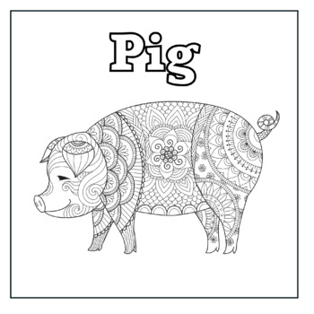 Pig coloring page for all ages by contentcaptain tpt