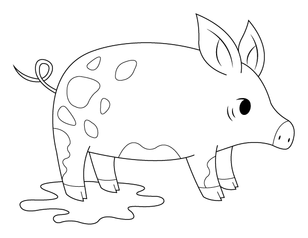 Printable pig coloring page