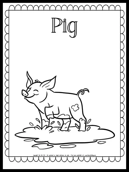 Pig coloring page â the art kit