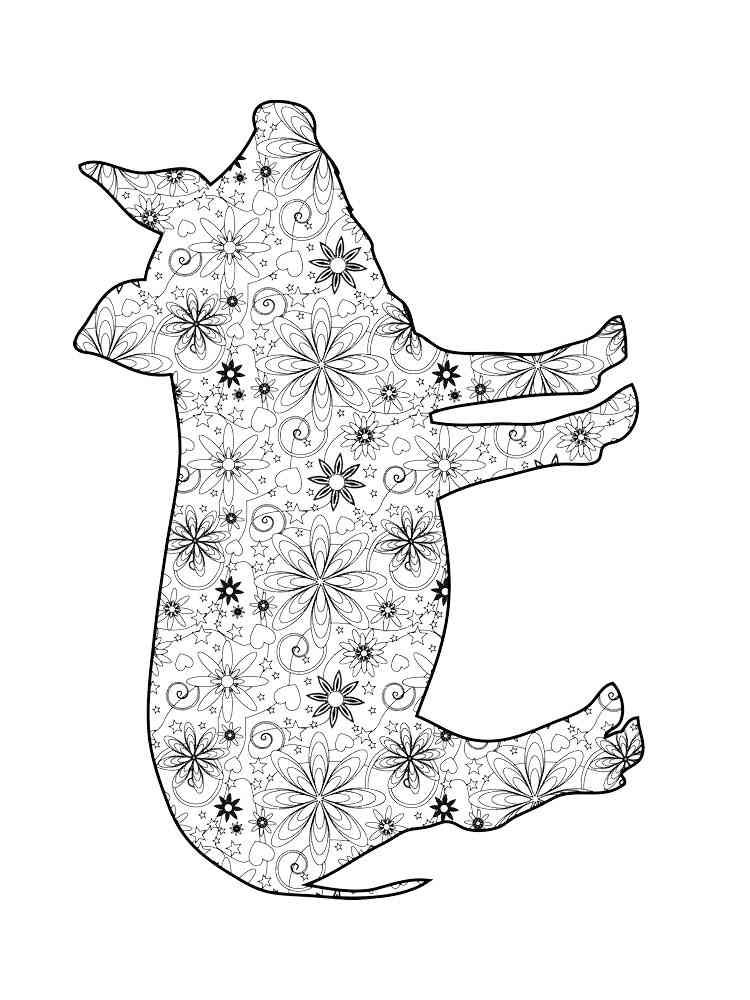 Pig coloring pages for adults