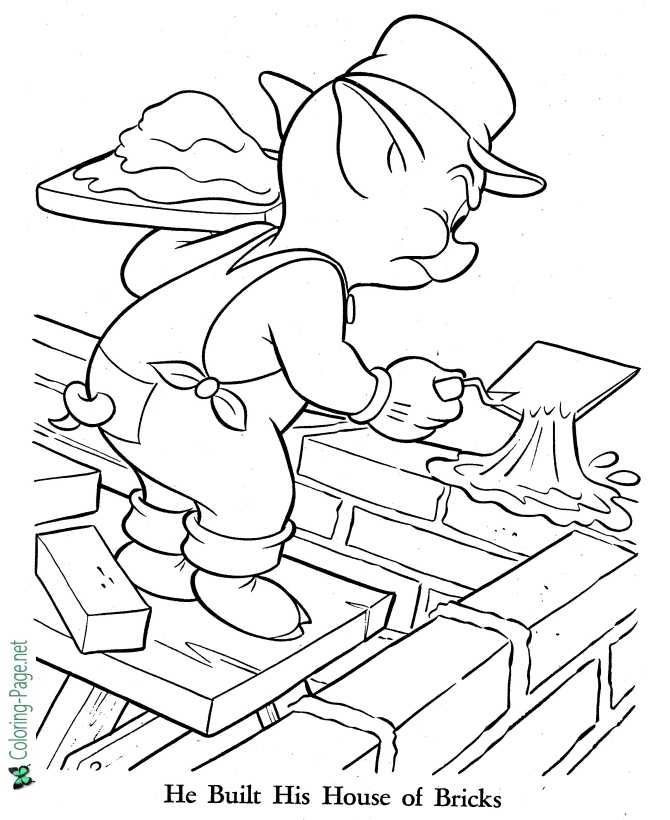 The three little pigs coloring pages