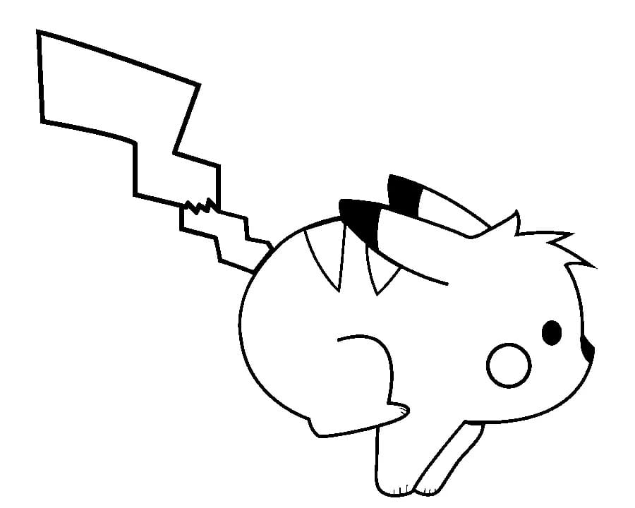 Printable cute pikachu coloring page