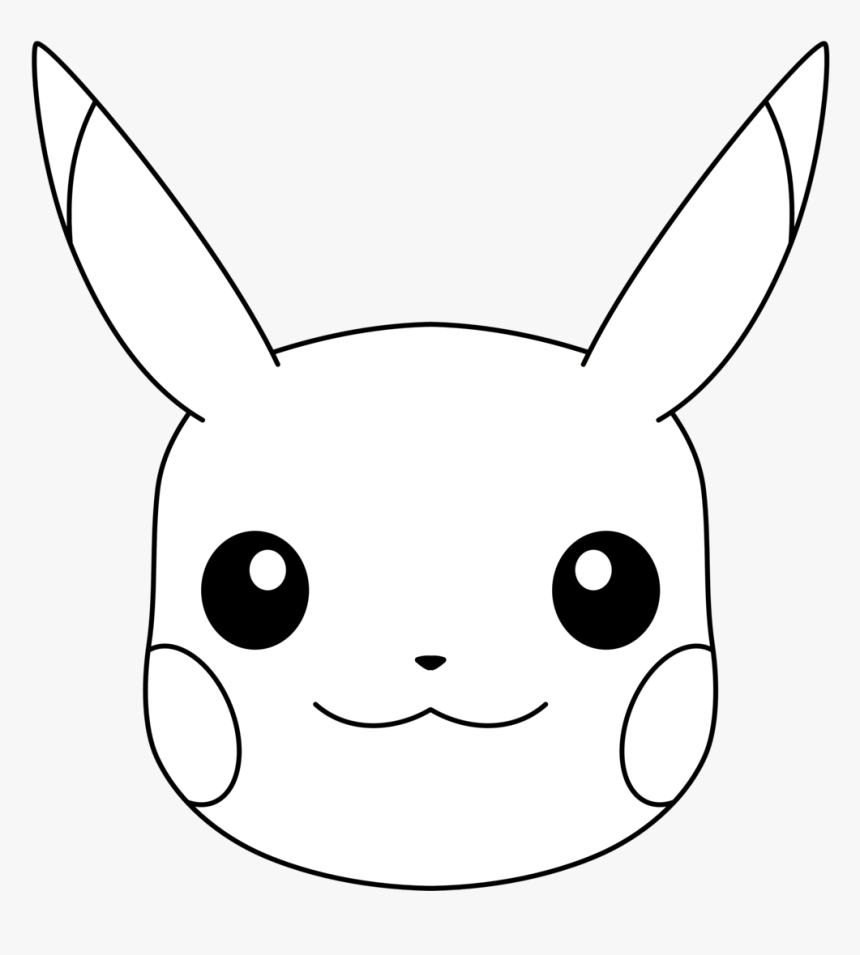 Pikachu face coloring page hd png download transparent png image