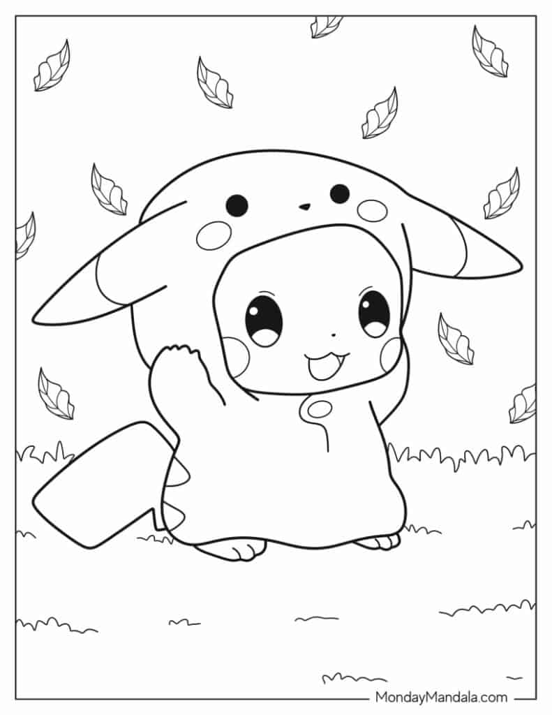 Pikachu coloring pages free pdf printables