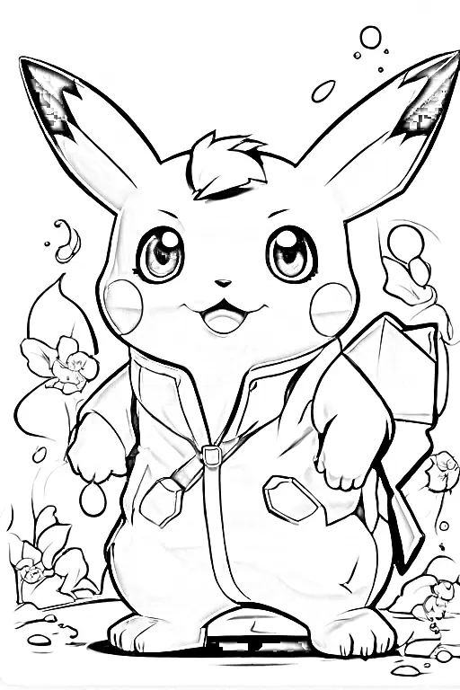 Pikachu coloring pages cute